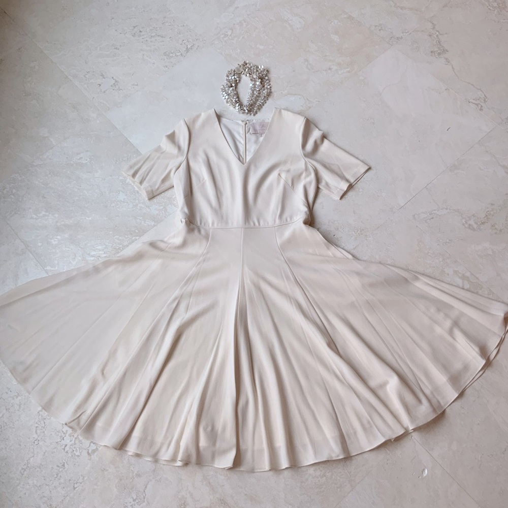Gal Meets Glam Fit and Flare Skirt Ivory Dress sz 12 NWT